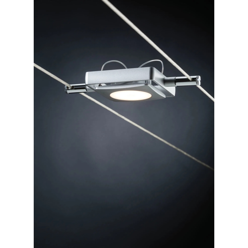 Paulmann 94107 - Sarja 4xLED/4,3W kohdevalaisimia lankajärjestelmään MAC 230V mattakromi