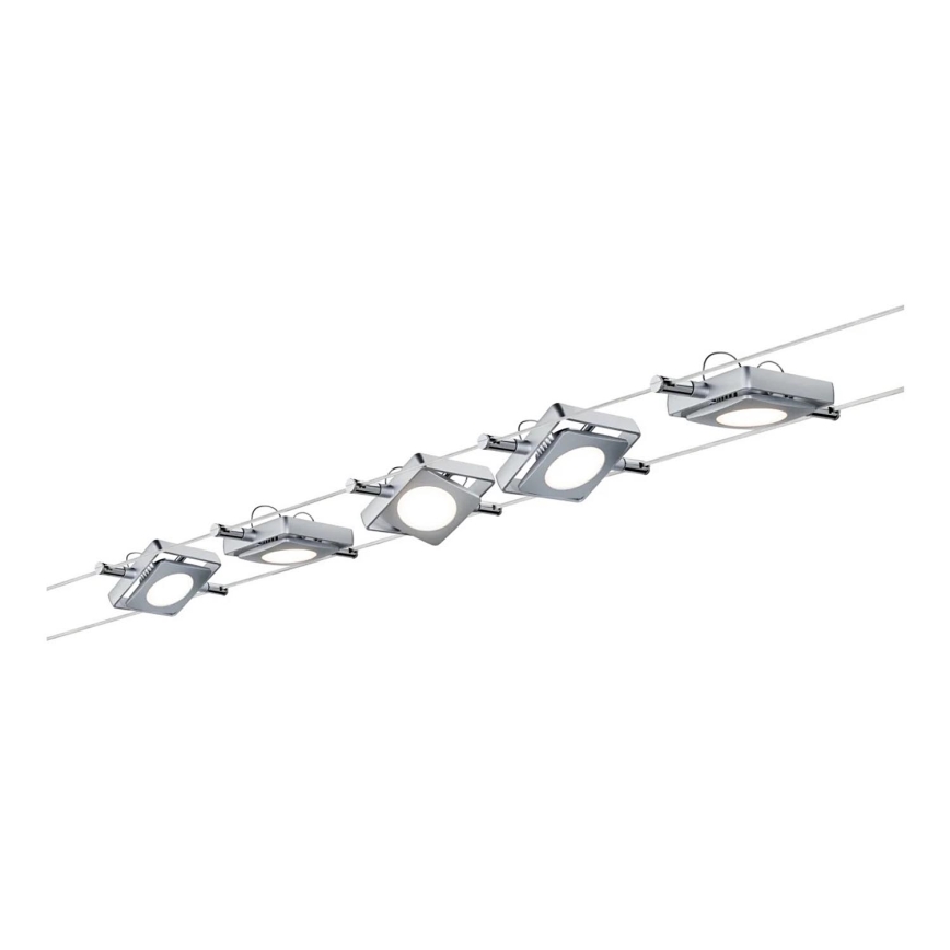 Paulmann 94108 - SETTI 5xLED/4,3W Kohdevalo kiskojärjestelmään MAC 230V mattakromi