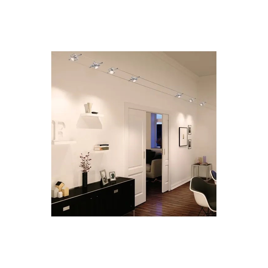 Paulmann 94134 - SETTI 5xGU5,3/10W Kohdevalo johtosysteemiin MAC 230V valkoinen