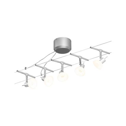 Paulmann 94136 - SARJA 5xGU5,3/10W Kohdevalaisin lankajärjestelmään SHEELA 230V kiiltävä kromi