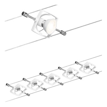 Paulmann 94149 - SETTI 5xGU5,3/10W Kohdevalo johtosysteemiin TECH 230V valkoinen