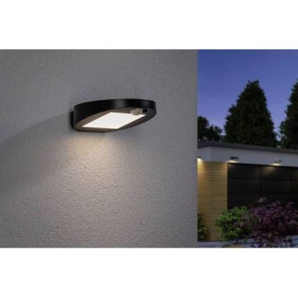 Paulmann 94246 - LED/1,2W IP44 Ulkoaurinkovalo anturilla RYSE 3,7V