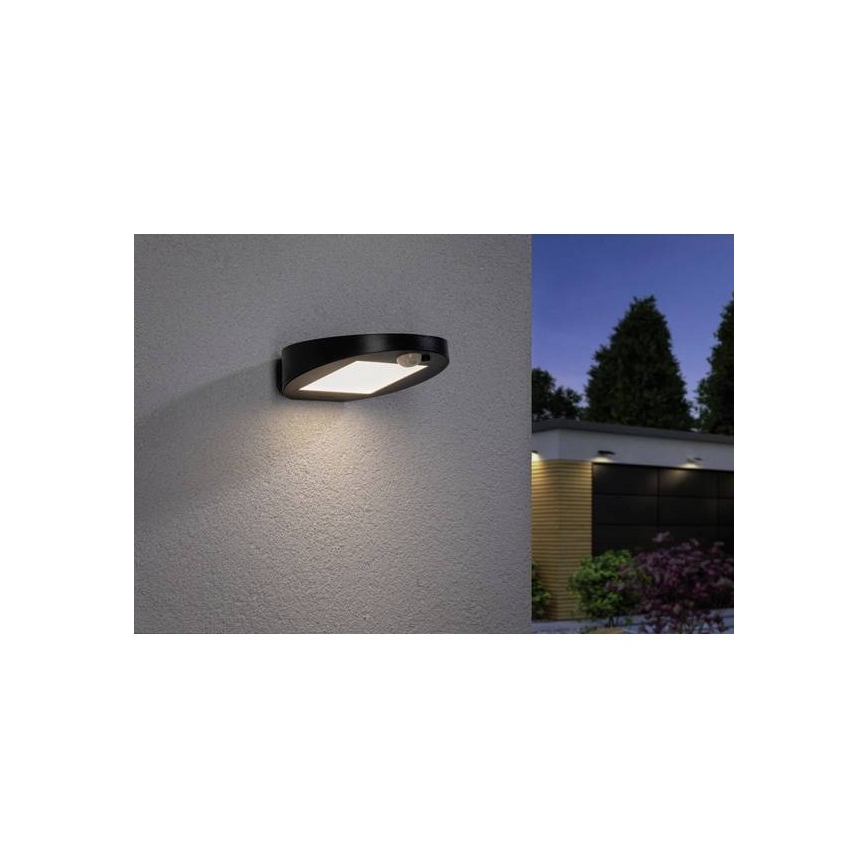 Paulmann 94246 - LED/1,2W IP44 Ulkoaurinkovalo anturilla RYSE 3,7V