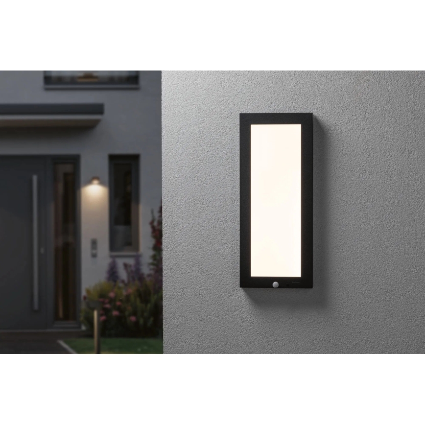 Paulmann 94256_1 - LED/10W IP44 Ulkokattovalo anturilla 230V