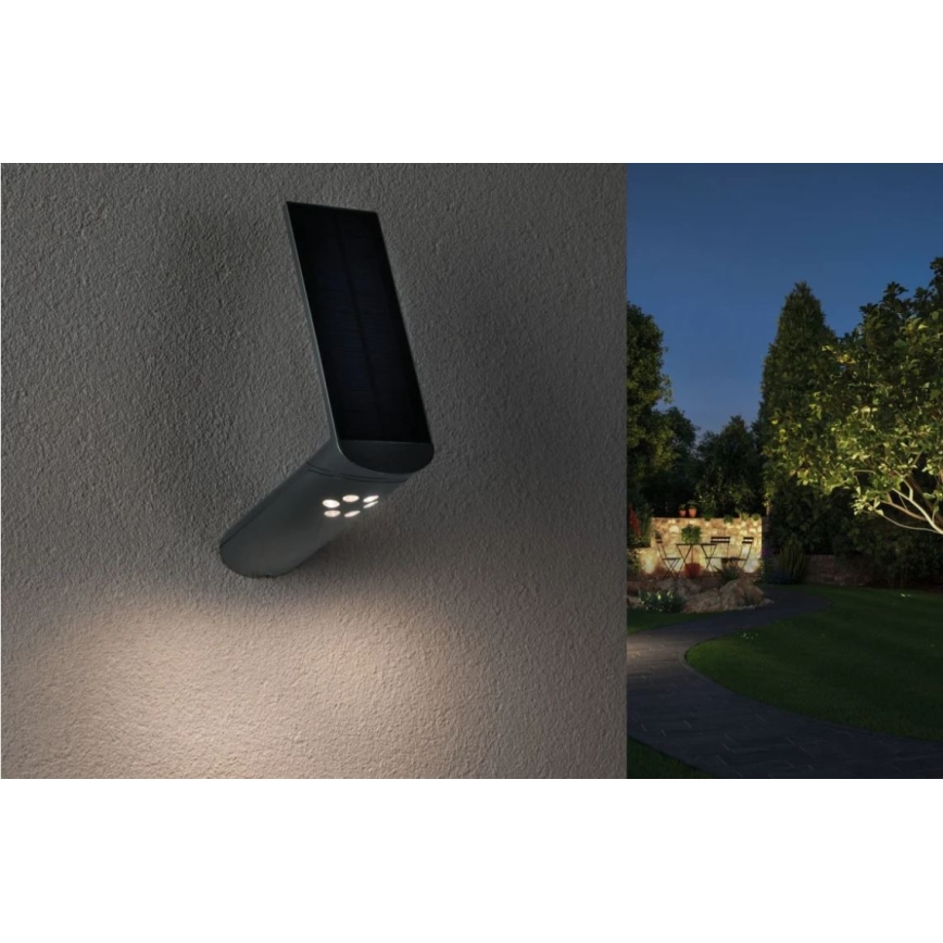 Paulmann 94261 - LED/1,2W IP44 LED-aurinkovalo liiketunnistimella ILIAS 3,7V
