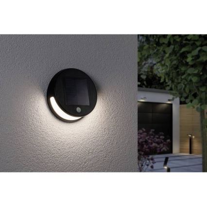Paulmann 94265 - LED/3W IP44 Ulkoaurinkovalo anturilla HELENA 3,7V