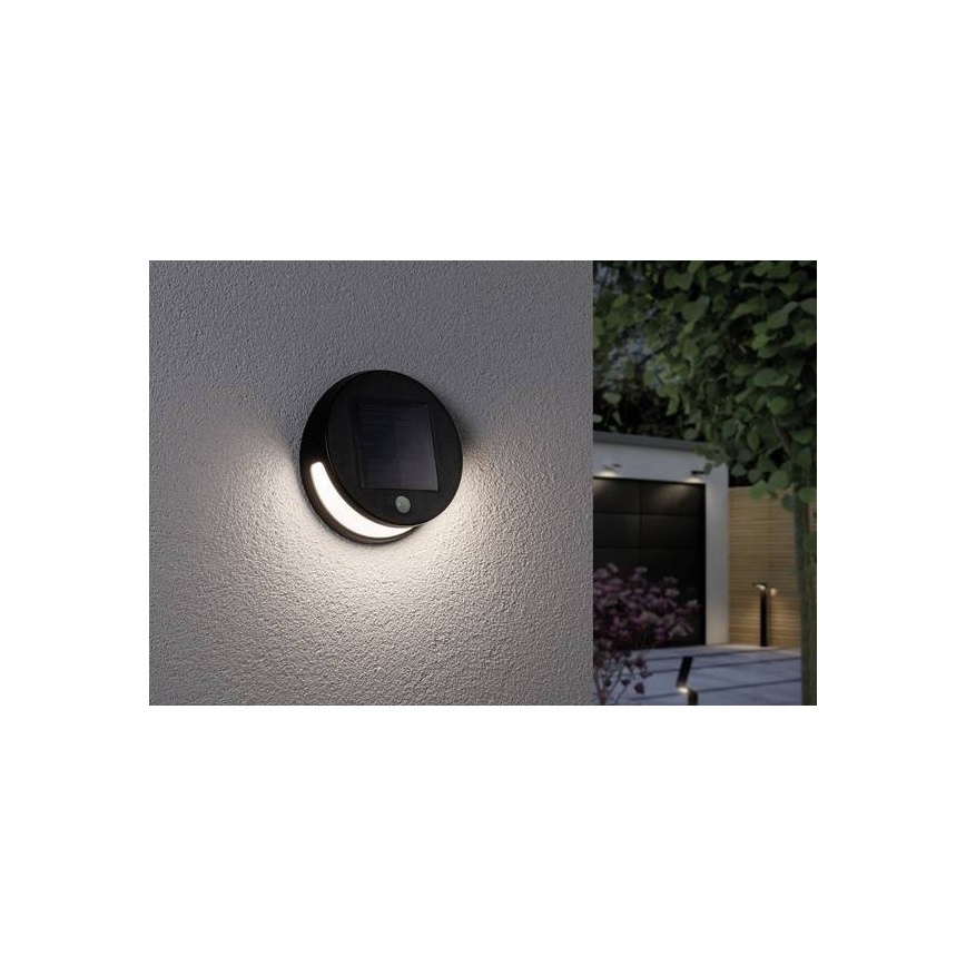 Paulmann 94265 - LED/3W IP44 Ulkoaurinkovalo anturilla HELENA 3,7V