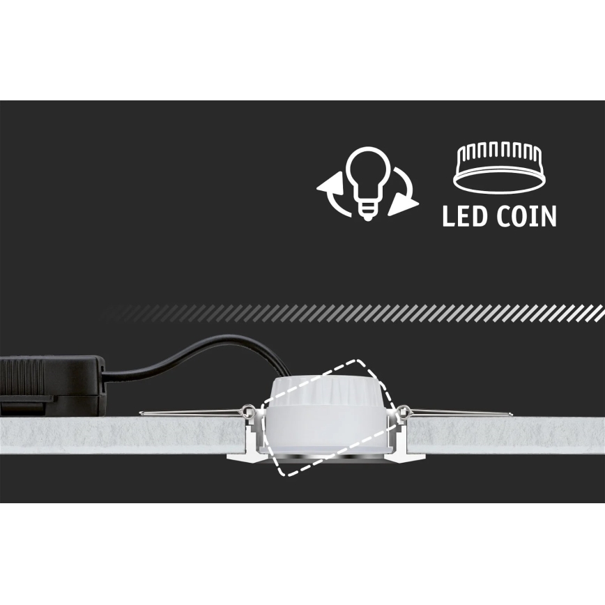 Paulmann 94292 - LED/4W IP23 Kylpyhuoneen upotettu valo COIN 230V