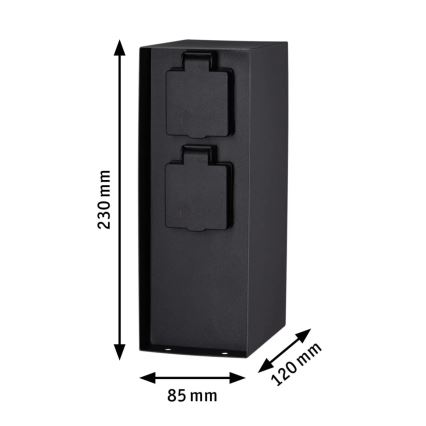 Paulmann 94313 - Ulkopistorasiapylväs RIO 4Z SCHUKO 230V IP44