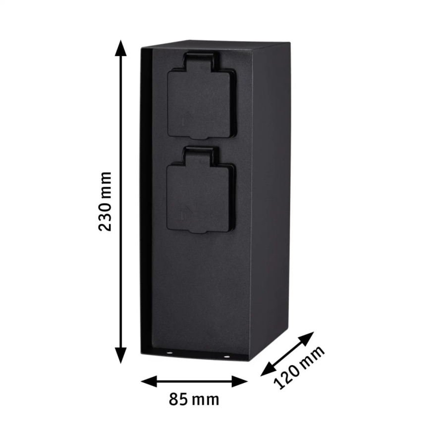 Paulmann 94313 - Ulkopistorasiapylväs RIO 4Z SCHUKO 230V IP44