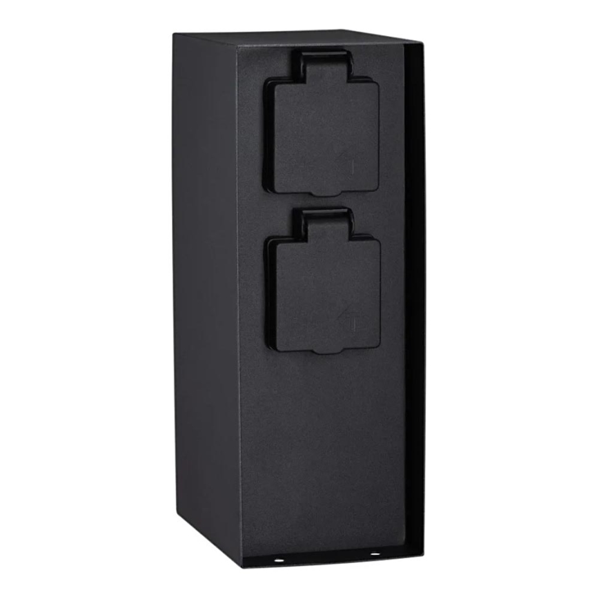 Paulmann 94315 -Ulkopistorasiapylväs hämäräsensori RIO 3Z SCHUKO 230V IP44