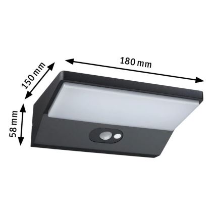 Paulmann 94333 - LED/7,4W IP44 Ulkovalo anturilla HOUSE 230V
