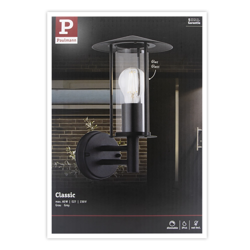 Paulmann 94398 - 1xE27/60W IP44 Ulkoseinävalaisin CLASSIC 230V