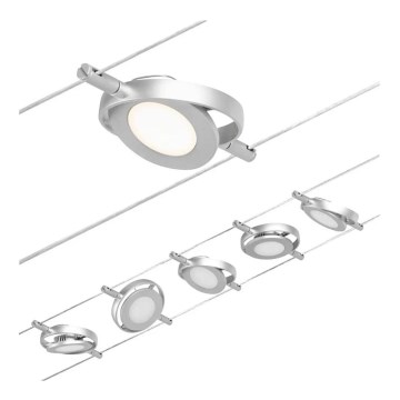 Paulmann 94414 - SETTI 5xLED/4,5W Kohdevalo johtosysteemiin ROUNDMAC 230V kiiltävä kromi