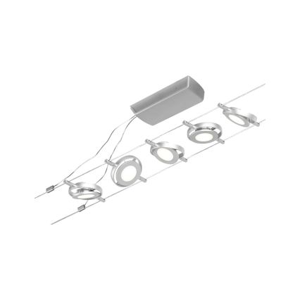 Paulmann 94414 - SETTI 5xLED/4,5W Kohdevalo johtosysteemiin ROUNDMAC 230V kiiltävä kromi