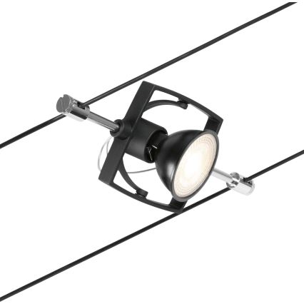 Paulmann 94434 - SETTI 5xGU5,3/10W Kohdevalo johtosysteemiin MAC 230V musta