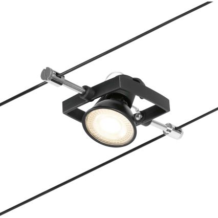 Paulmann 94434 - SETTI 5xGU5,3/10W Kohdevalo johtosysteemiin MAC 230V musta