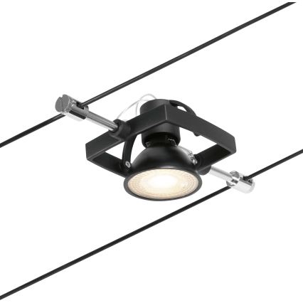 Paulmann 94434 - SETTI 5xGU5,3/10W Kohdevalo johtosysteemiin MAC 230V musta