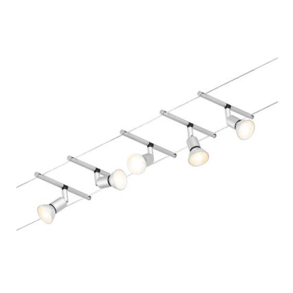 Paulmann 94442 - SETTI 5xGU5,3/10W Kohdevalo kiskojärjestelmään SALT 230V mattakromi