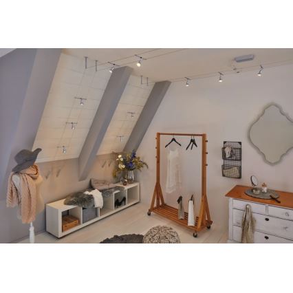 Paulmann 94443 - 1xGU5,3/10W Kohdevalaisin lankajärjestelmään SALT 12V mattakromi