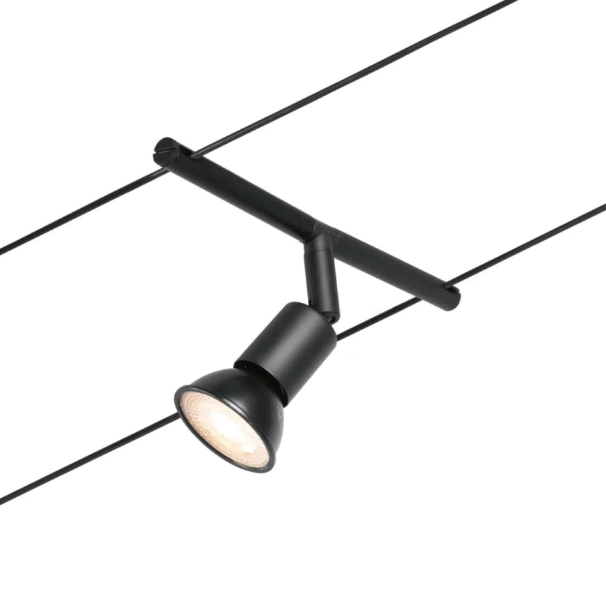 Paulmann 94446 - SETTI 5xGU5,3/10W Kohdevalo johtosysteemiin SALT 230V musta