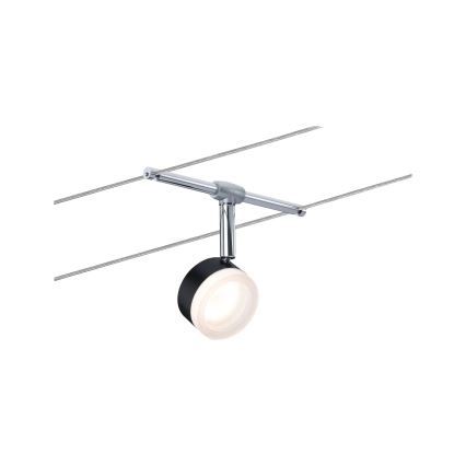 Paulmann 94457 - SARJA 5× LED/4 W kohdevalaisin CLEAR-lankajärjestelmään 230 V musta/kiiltävä kromi