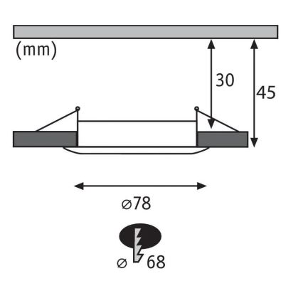 Paulmann 94473 - SETTI 3xLED/6W IP44 Kylpyhuoneen upotettu valo NOVA 230V
