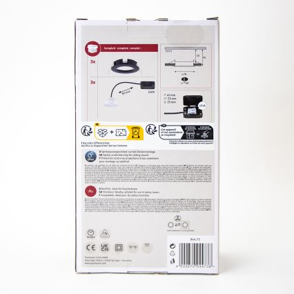 Paulmann 94473 - SETTI 3xLED/6W IP44 Kylpyhuoneen upotettu valo NOVA 230V