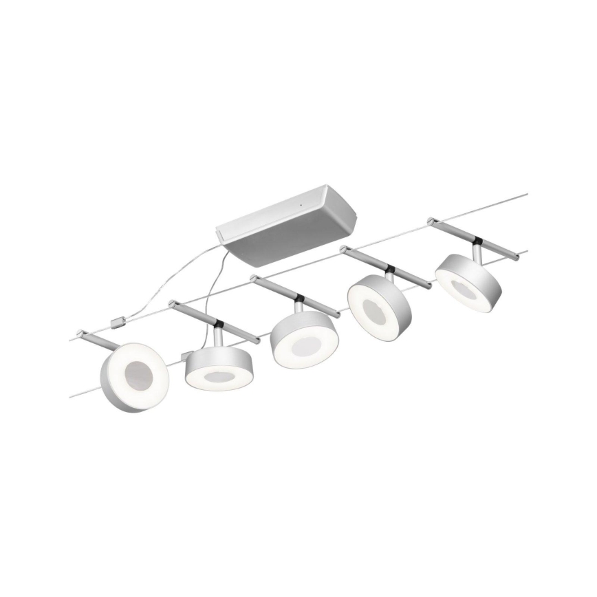 Paulmann 94475 - SETTI 5xLED/5W Kohdevalo kiskojärjestelmään CIRCLE 230V mattakromi