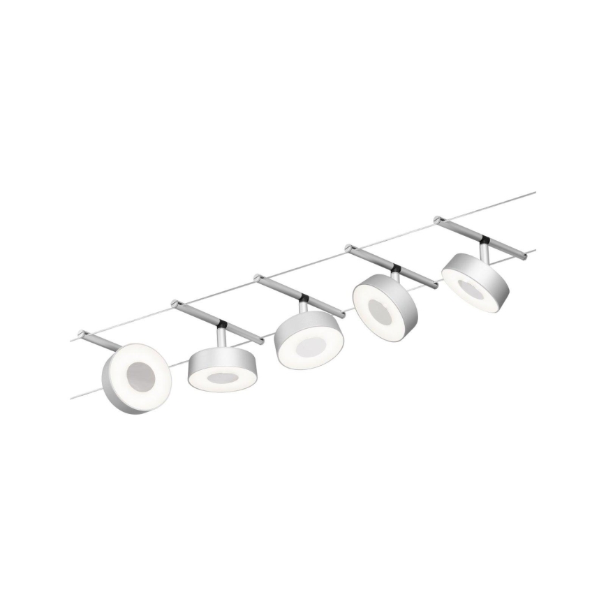 Paulmann 94475 - SETTI 5xLED/5W Kohdevalo kiskojärjestelmään CIRCLE 230V mattakromi