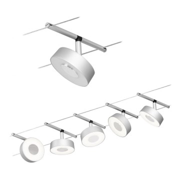 Paulmann 94475 - SETTI 5xLED/5W Kohdevalo kiskojärjestelmään CIRCLE 230V mattakromi