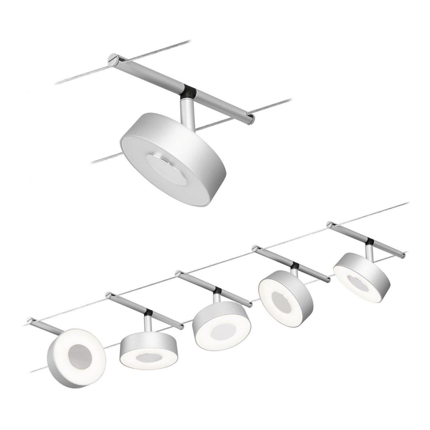Paulmann 94475 - SETTI 5xLED/5W Kohdevalo kiskojärjestelmään CIRCLE 230V mattakromi