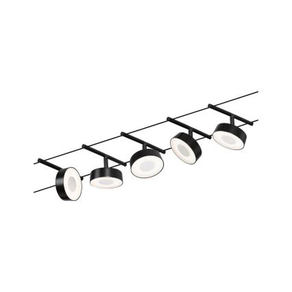 Paulmann 94479 - SETTI 5xLED/5W Kohdevalo kiskojärjestelmään CIRCLE 230V musta