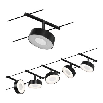 Paulmann 94479 - SETTI 5xLED/5W Kohdevalo kiskojärjestelmään CIRCLE 230V musta