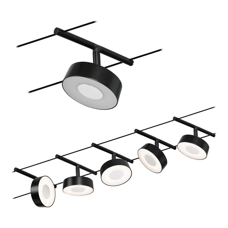 Paulmann 94479 - SETTI 5xLED/5W Kohdevalo kiskojärjestelmään CIRCLE 230V musta