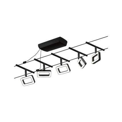 Paulmann 94485 - SETTI 5xLED/4,8W Kohdevalo kiskojärjestelmään FRAME 230V musta