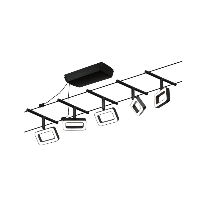 Paulmann 94485 - SETTI 5xLED/4,8W Kohdevalo kiskojärjestelmään FRAME 230V musta