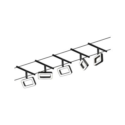 Paulmann 94485 - SETTI 5xLED/4,8W Kohdevalo kiskojärjestelmään FRAME 230V musta