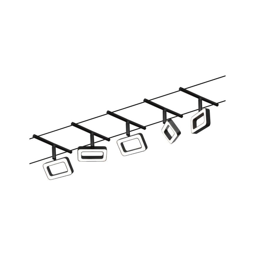 Paulmann 94485 - SETTI 5xLED/4,8W Kohdevalo kiskojärjestelmään FRAME 230V musta