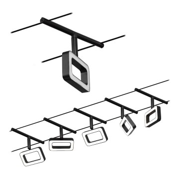Paulmann 94485 - SETTI 5xLED/4,8W Kohdevalo kiskojärjestelmään FRAME 230V musta