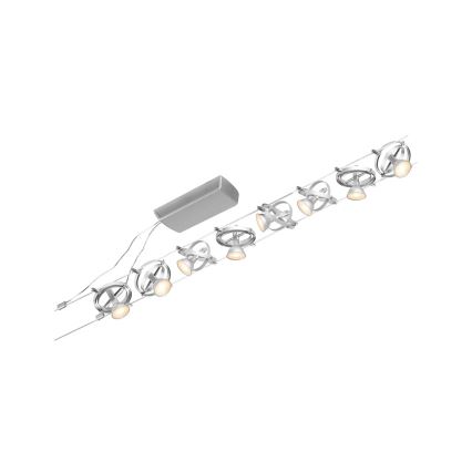 Paulmann 94490 - SARJA 8xGU5,3/7,5W Kohdevalaisin lankajärjestelmään CARDAN 230V mattakromi