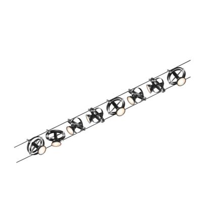 Paulmann 94494 - SETTI 8xGU5,3/7,5W Kohdevalo kiskojärjestelmään CARDAN 230V musta
