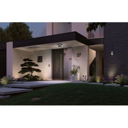 Paulmann 94526 - LED/14W IP44 Ulkokattovalo anturilla CIRCULA 230V