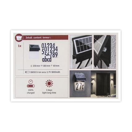 Paulmann 94694 - LED/0,2W IP44 Aurinkokenno talonumero NEDA 3,7V
