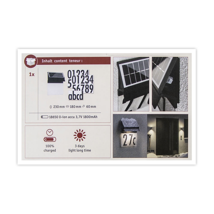 Paulmann 94694 - LED/0,2W IP44 Aurinkokenno talonumero NEDA 3,7V