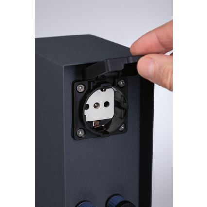 Paulmann 94700 - Ulkopistorasiapylväs RIO 2Z SCHUKO 230V IP44