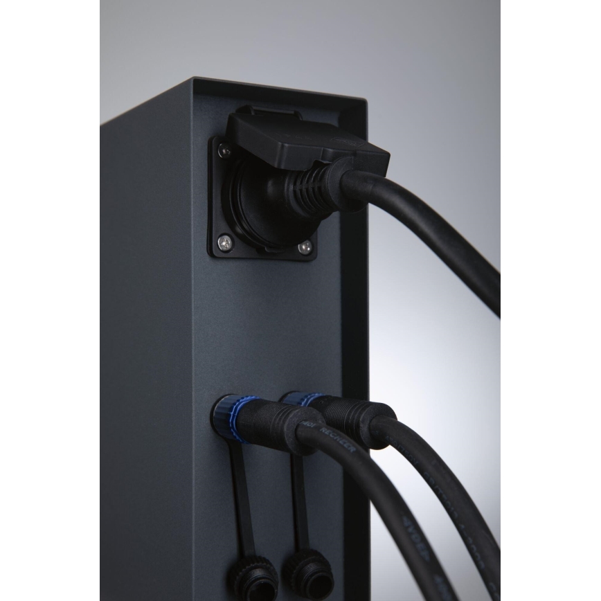 Paulmann 94700 - Ulkopistorasiapylväs RIO 2Z SCHUKO 230V IP44