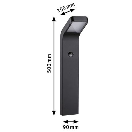 Paulmann 94747 - LED/7,5W IP44 Ulkovalaisin anturilla KULMA 230V