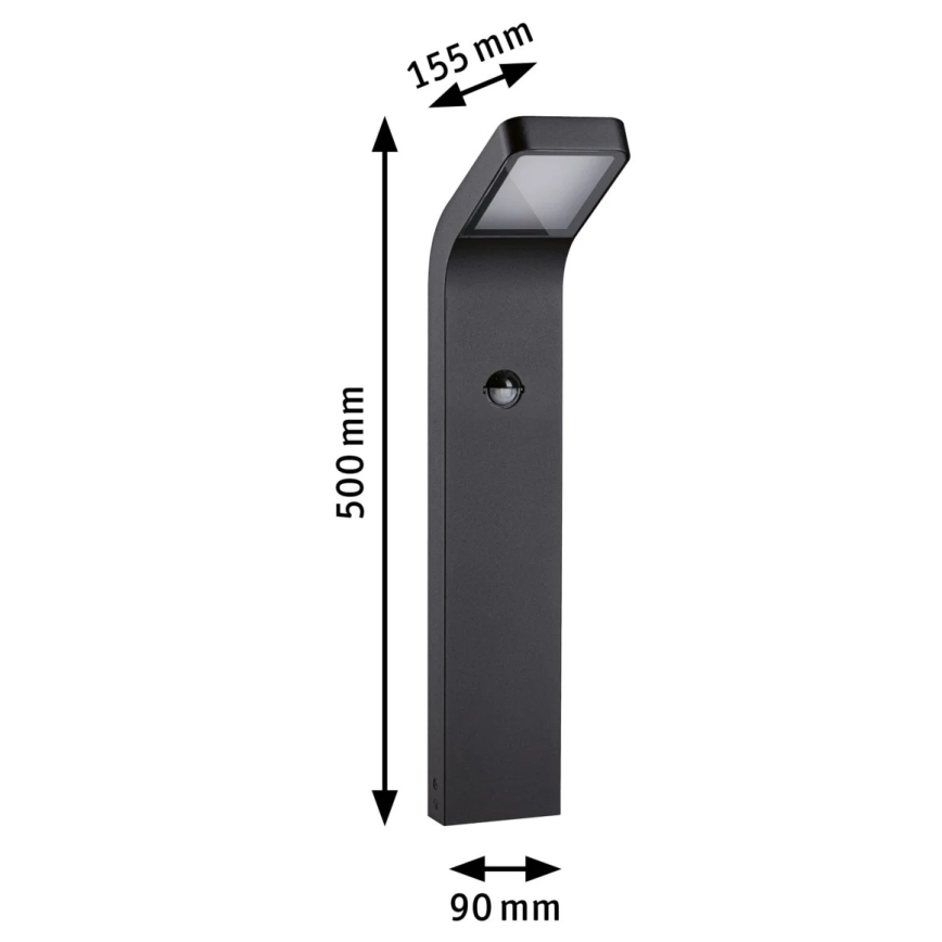 Paulmann 94747 - LED/7,5W IP44 Ulkovalaisin anturilla KULMA 230V