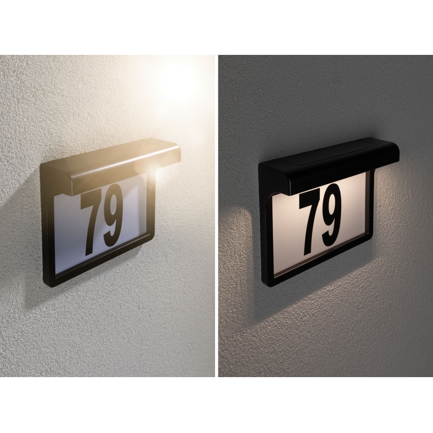 Paulmann 95388 - LED / 0,05W IP44 Aurinkokenno talonnumero anturilla DAYTON 4,8V